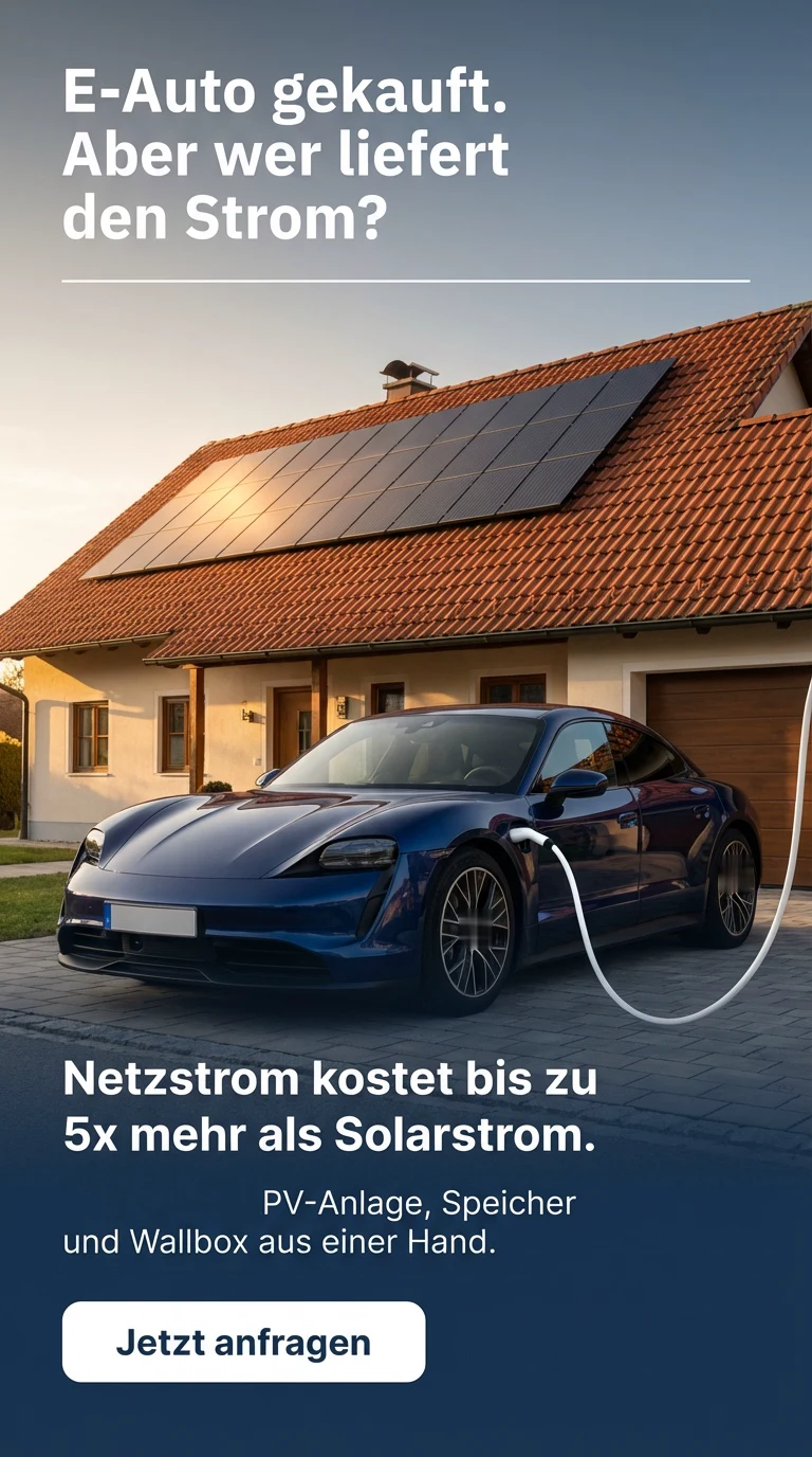 Anonymisiertes Energie Creative für Photovoltaik und Elektromobilität